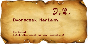 Dvoracsek Mariann névjegykártya