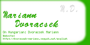 mariann dvoracsek business card